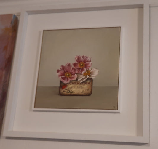 "Three flowers, Carnation caps"