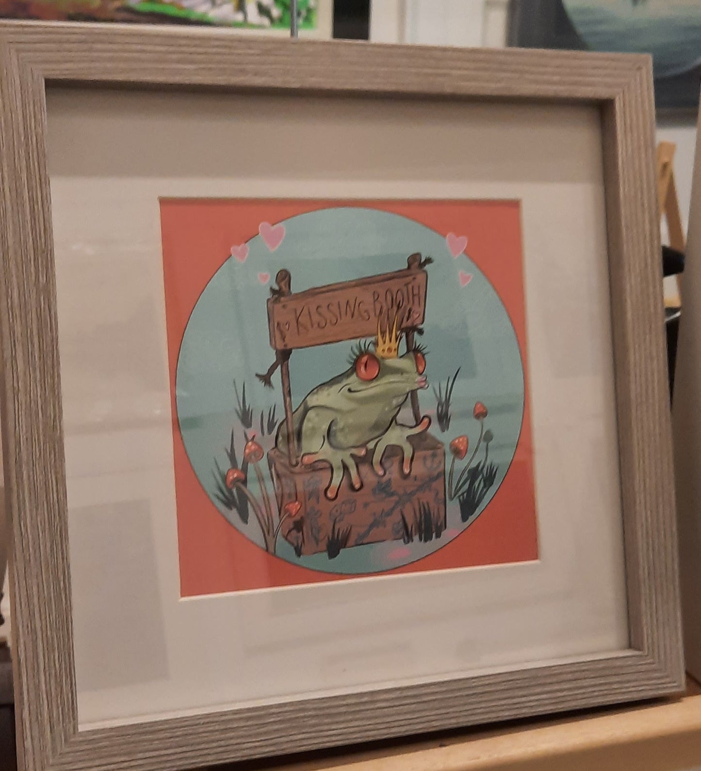 Kissing Booth , framed print By Blaise