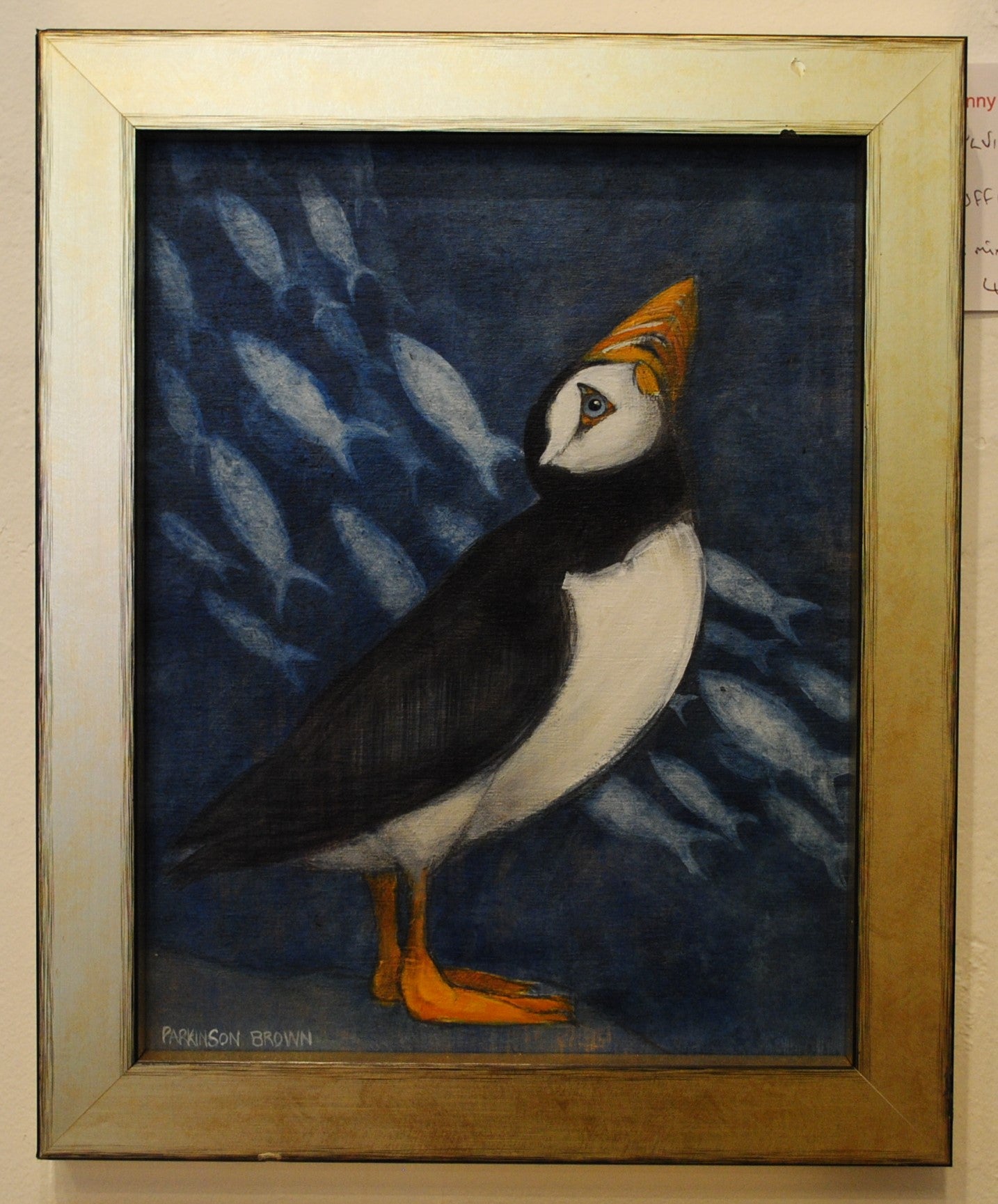 Puffin and shoal of fish