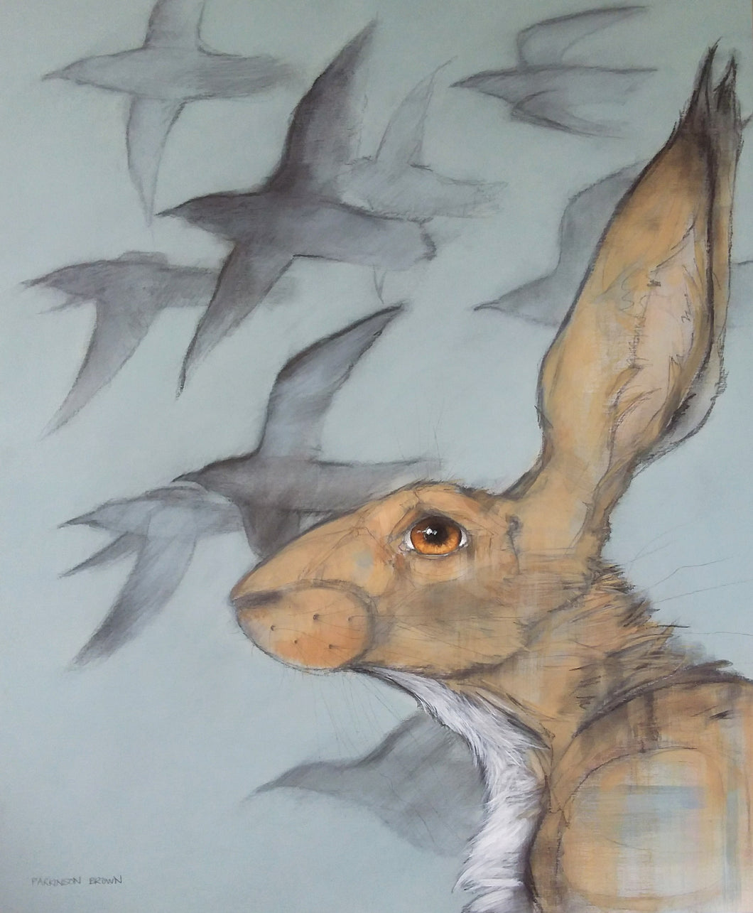 Hare and swallows