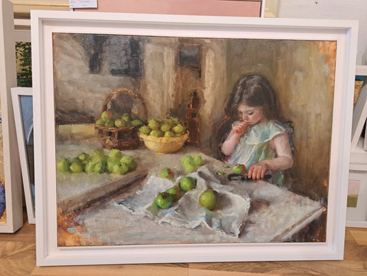 Green apple girl