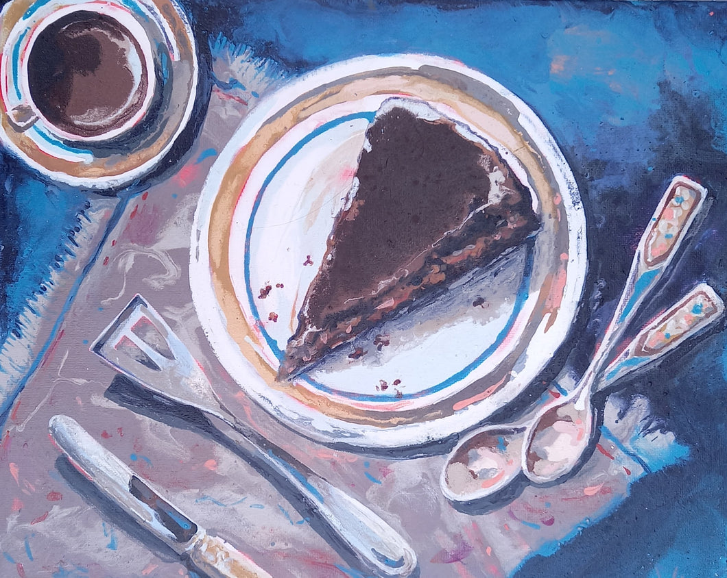 cake with good coffee
