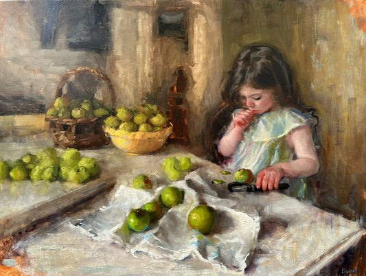 Green apple girl