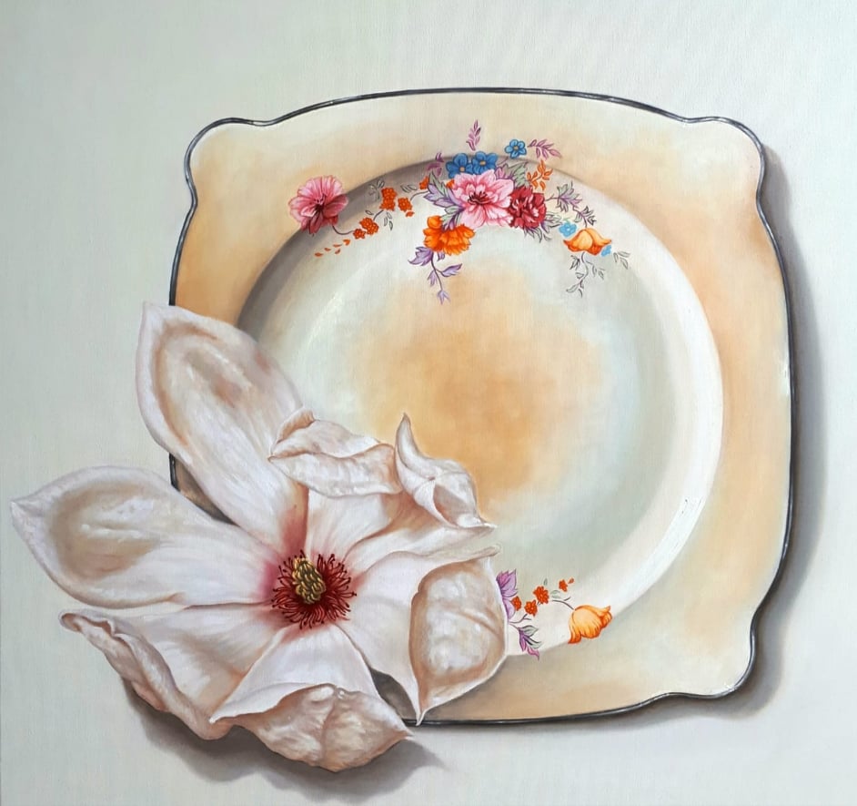 Magnolia , Vintage plate