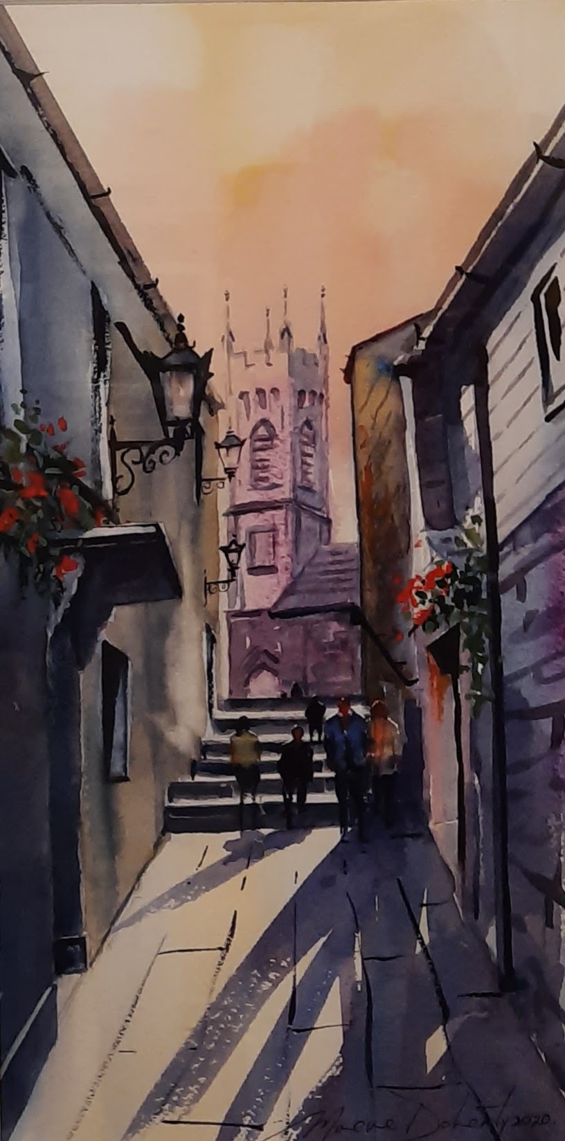 "Mary's Lane" Watercolour by Maeve Doherty (click for framed view)