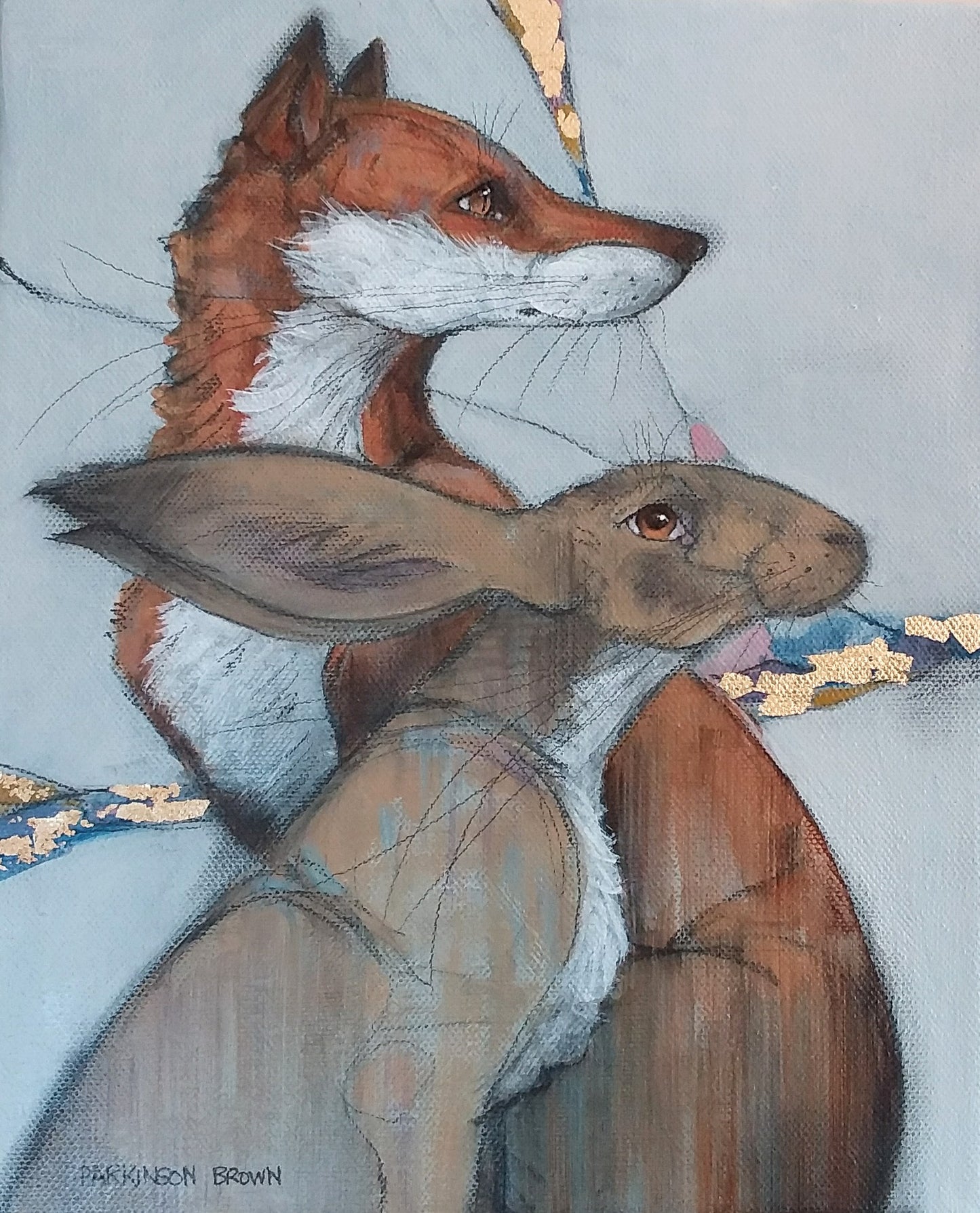 Fox with hare