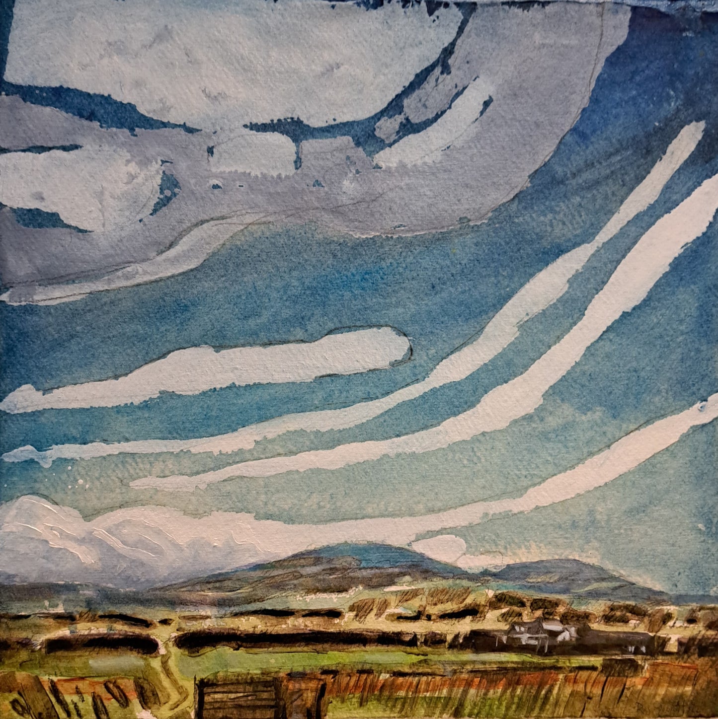 Clouds over coastal fields 2