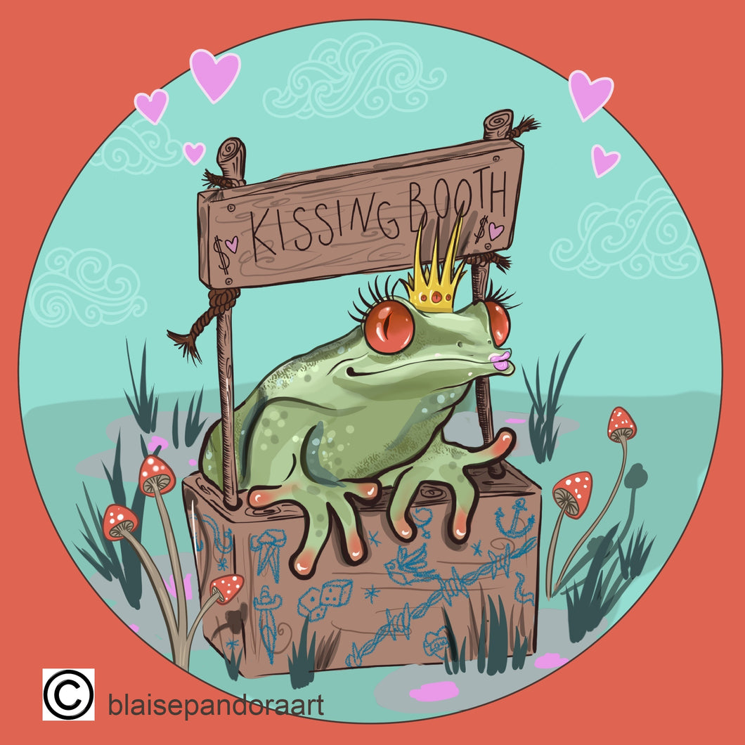 Kissing Booth , framed print By Blaise