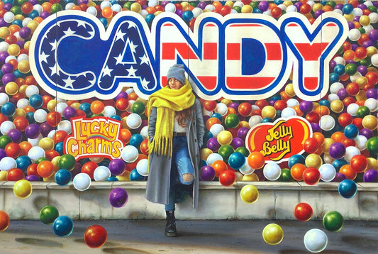 "Once we were drowning in candy" 80 x 120cm  POA